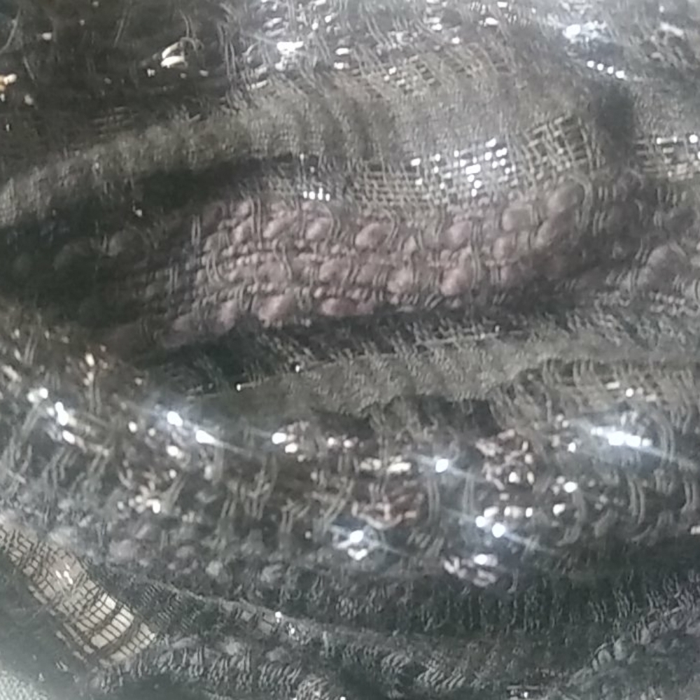 Black Infinity Scarf With Silver Thread - image 7